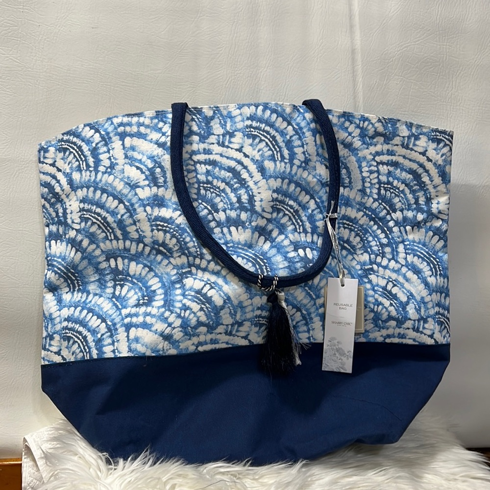 Shabby Chic Brand 100% Cotton Reusable Large Tote Bag